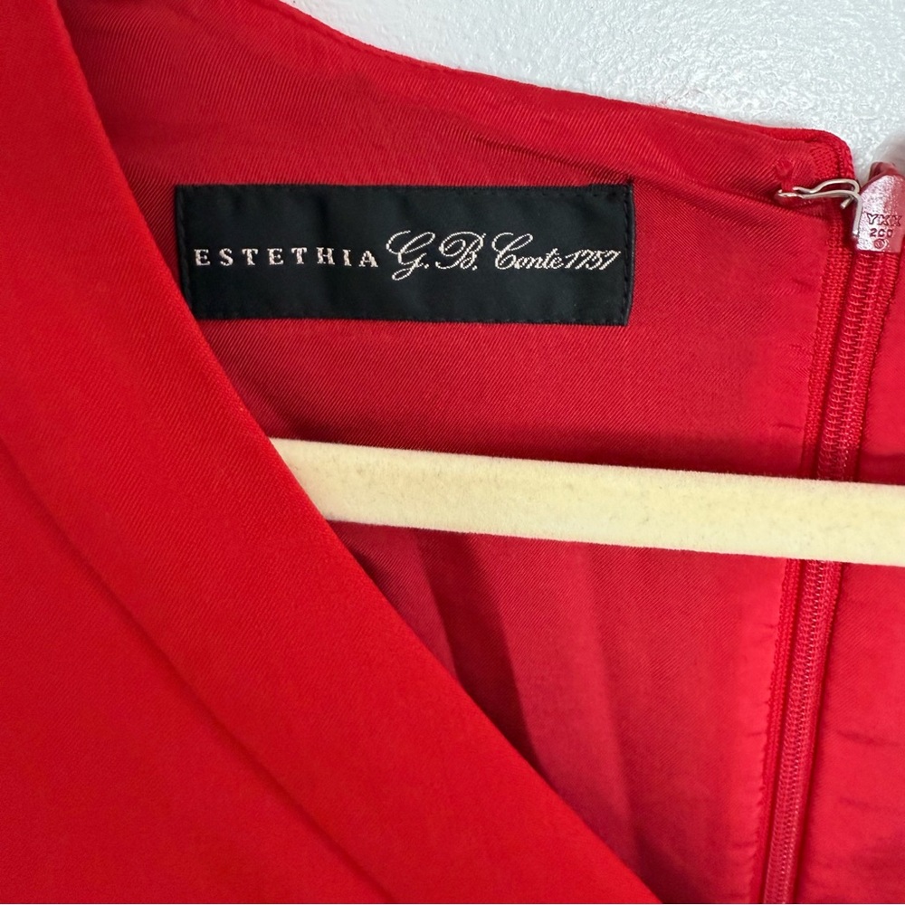 Brooks Brothers Dress Size 6 Red Form Fitting Wool Holiday Estethia G.B. Conte - Picture 7 of 11